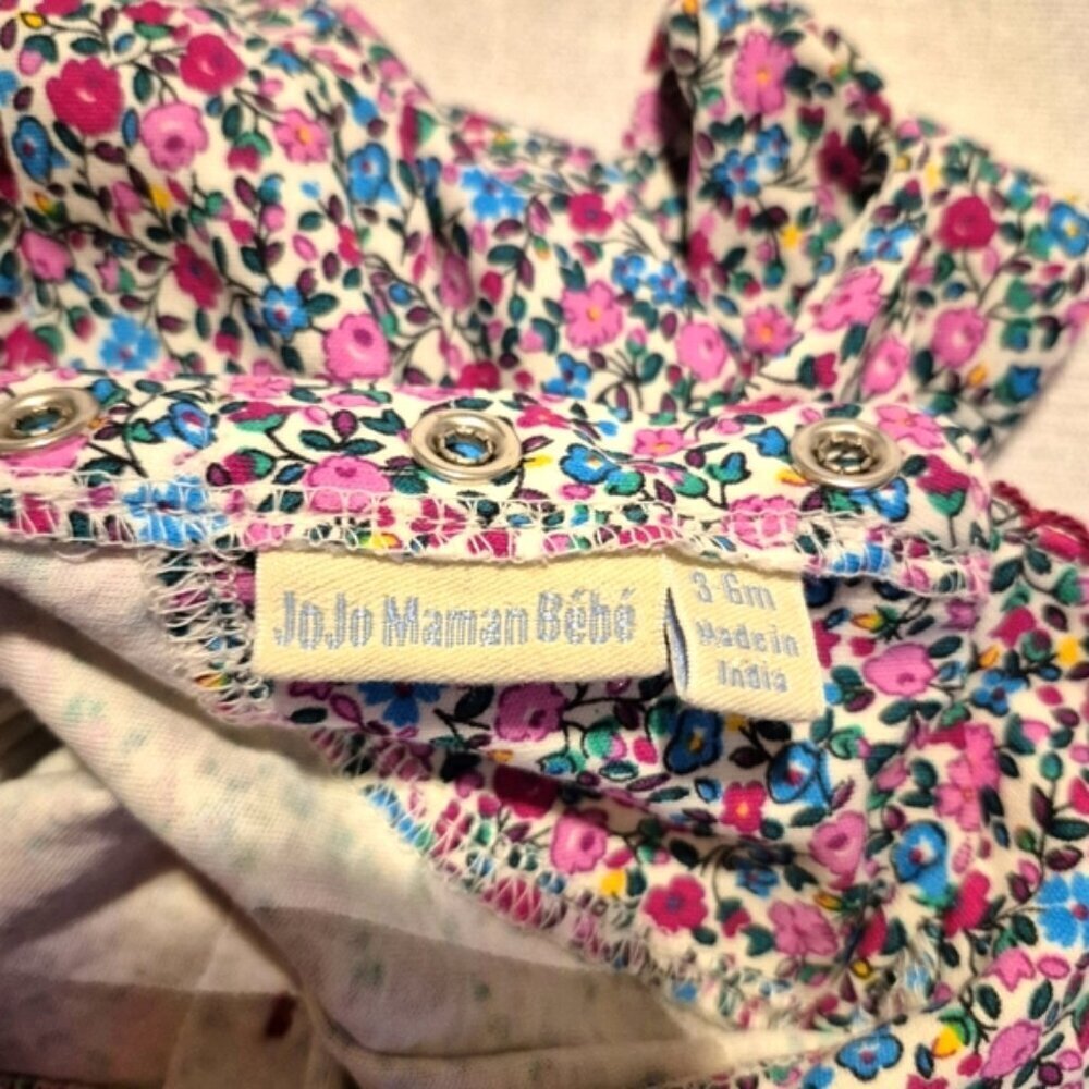 Jojo Maman Bébé girls size 3-6 months floral bodysuit EUC - Picture 5 of 6